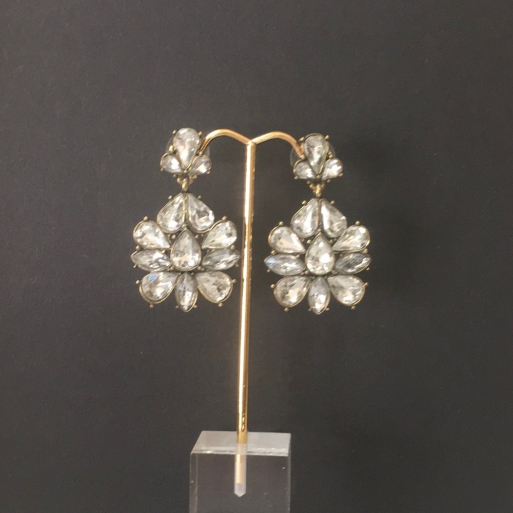 SUGARFIX silver statement earrings pierced high quality sparkling rhinestones - Picture 4 of 9